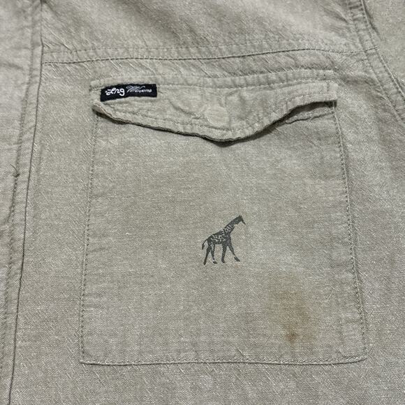 LRG Lifted Research Group Woven Jacket Mens 2XL Hooded Zip Up Snap Green - Picture 2 of 7